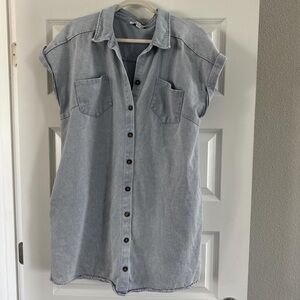 She + Sky Soft Blue Denim Dress